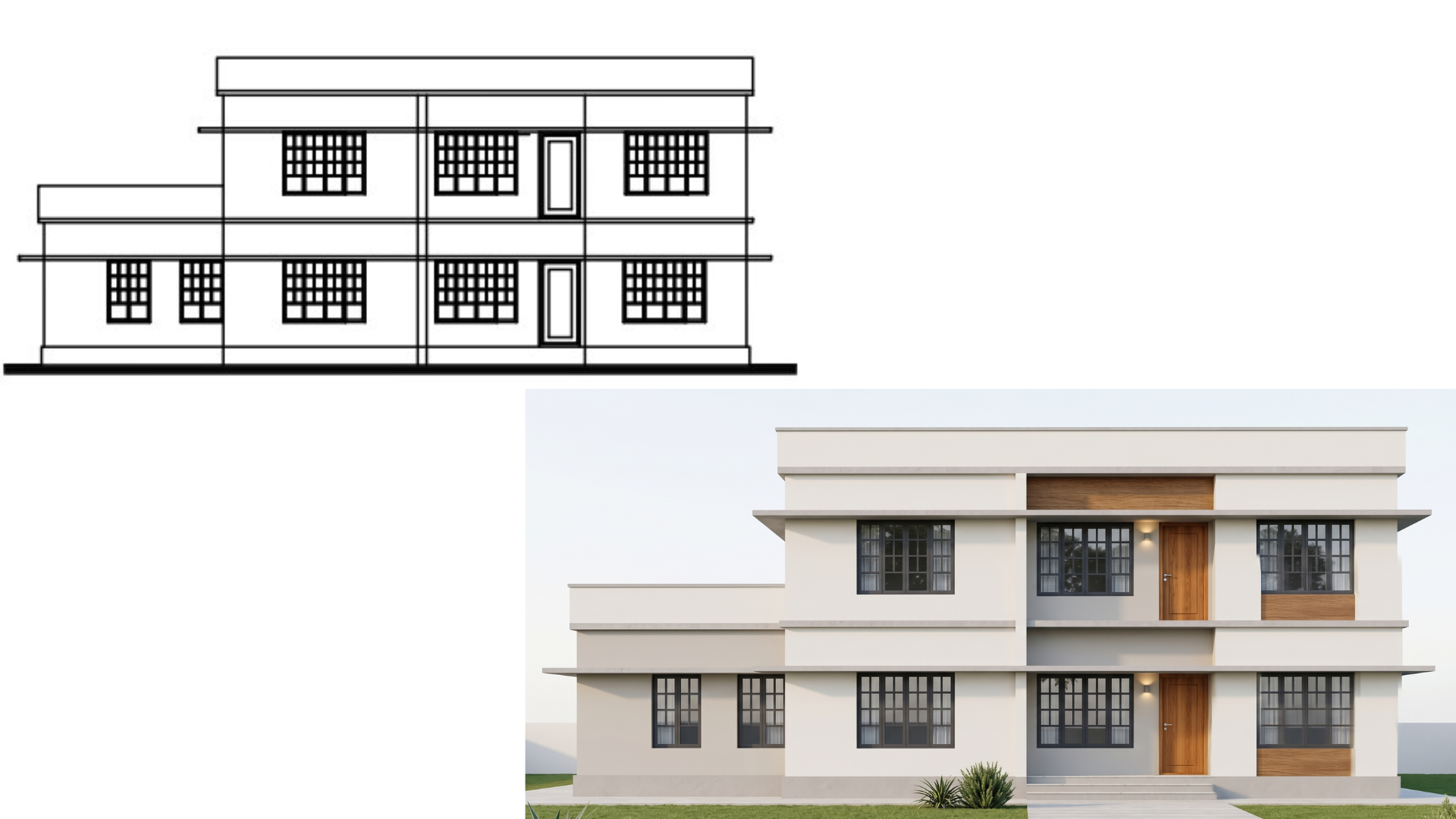 Elevation Sketch → Photo-real Render